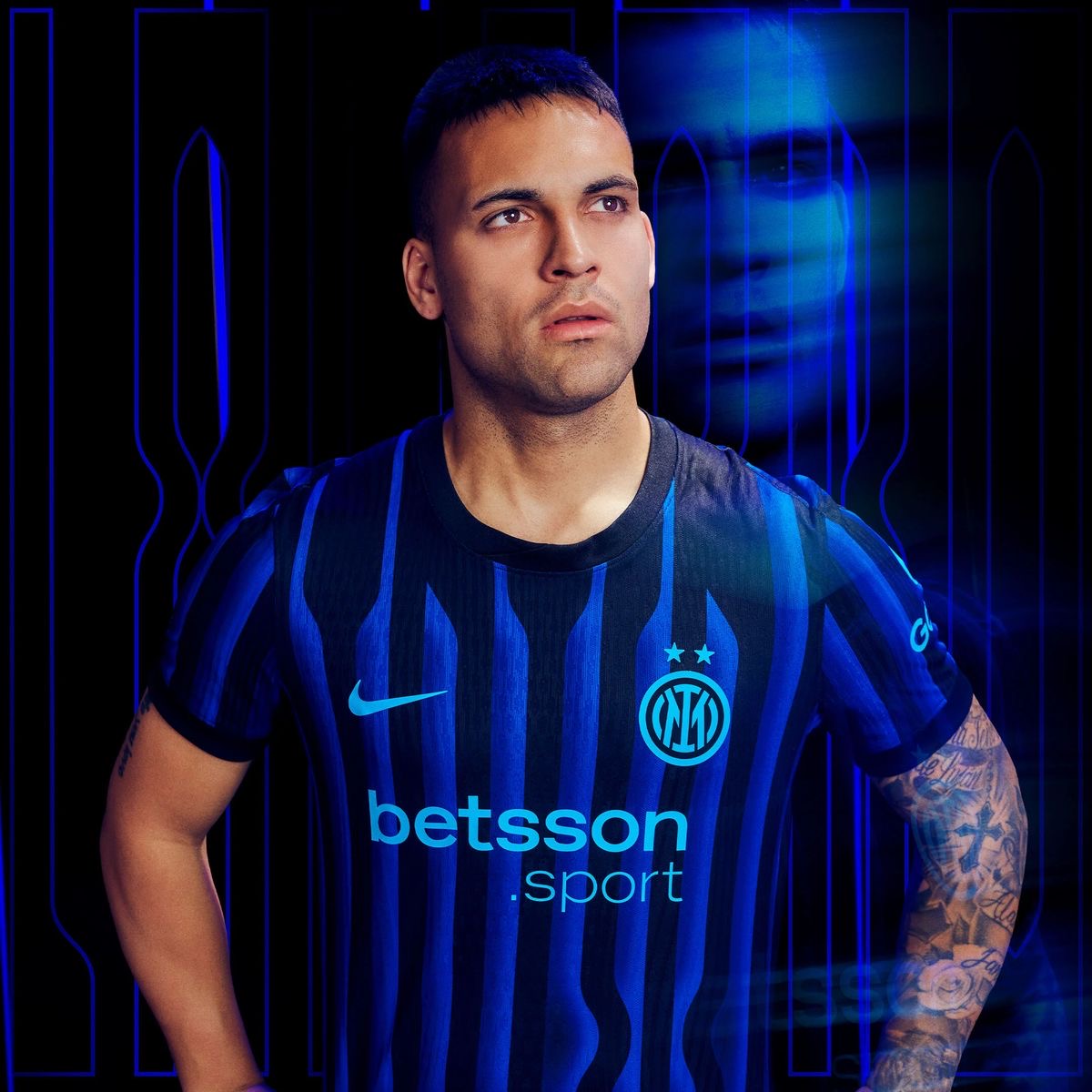 Inter Milan Home Jersey – Blue & Black Stripes (Betsson Edition) Player Version