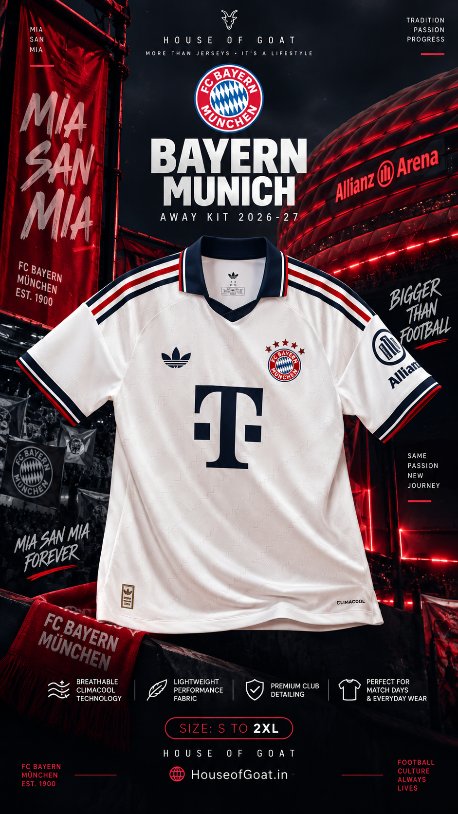 Bayern Munich 2026/27 Away Jersey – White Edition